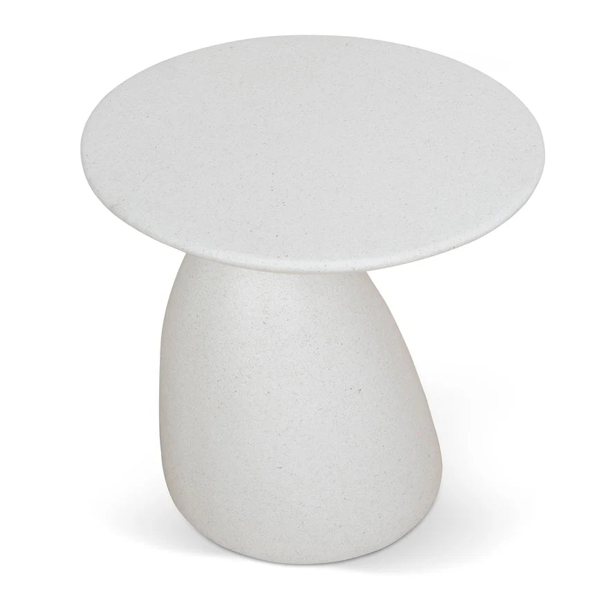 Sleek Minimalism White Fibre Glass Side Table