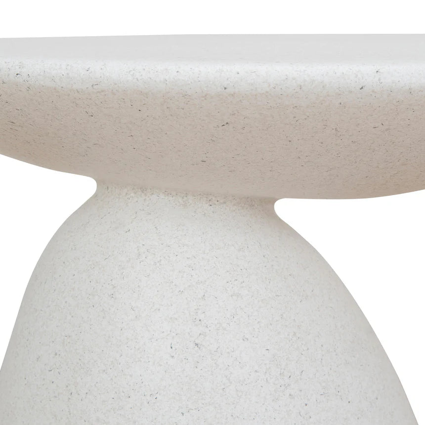 Sleek Minimalism White Fibre Glass Side Table