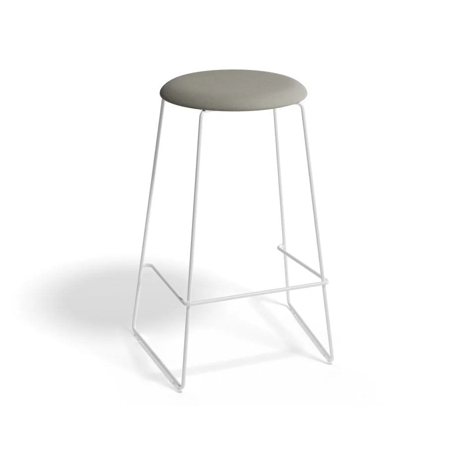 Sleek Noir White Base High Stool 67cms - (Available in 3 Colors)