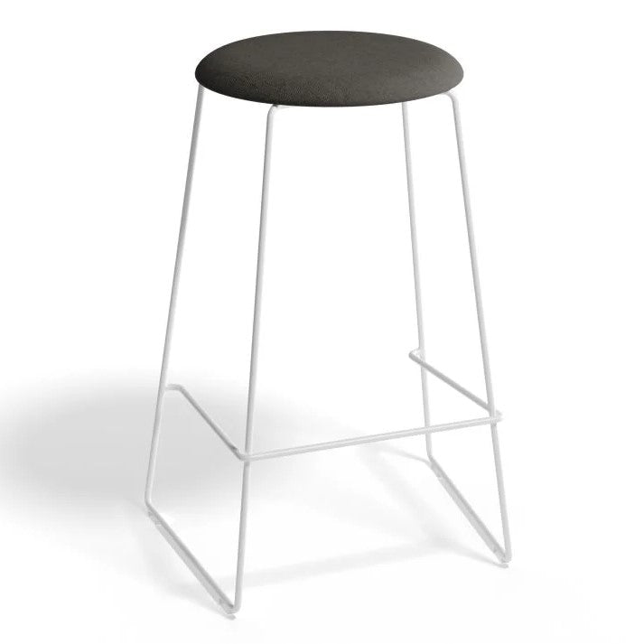 Sleek Noir White Base High Stool 67cms - (Available in 3 Colors)