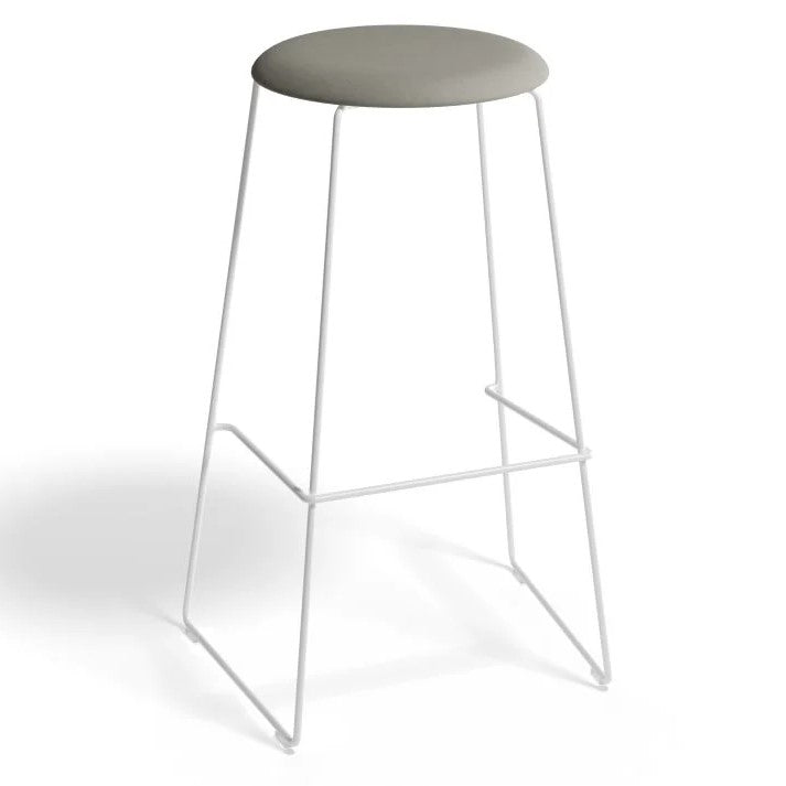 Sleek Noir White Base High Stool 77cms - (Available in 3 Colors)