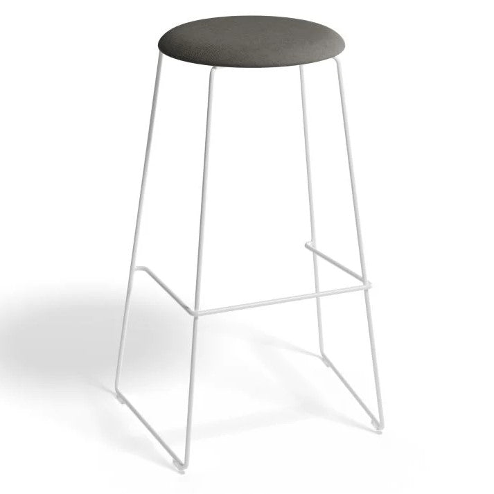 Sleek Noir White Base High Stool 77cms - (Available in 3 Colors)