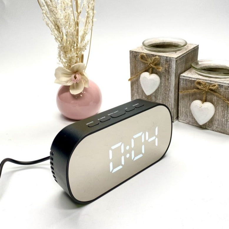 Sleek Oval LCD Oval Table Clock - Available in 2 Colors