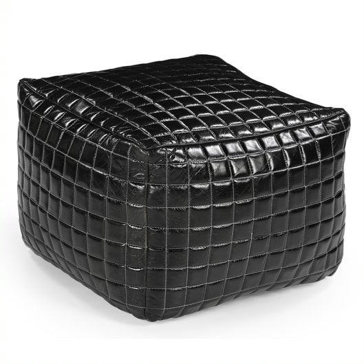 Sleek Premium Black Leather Ottoman