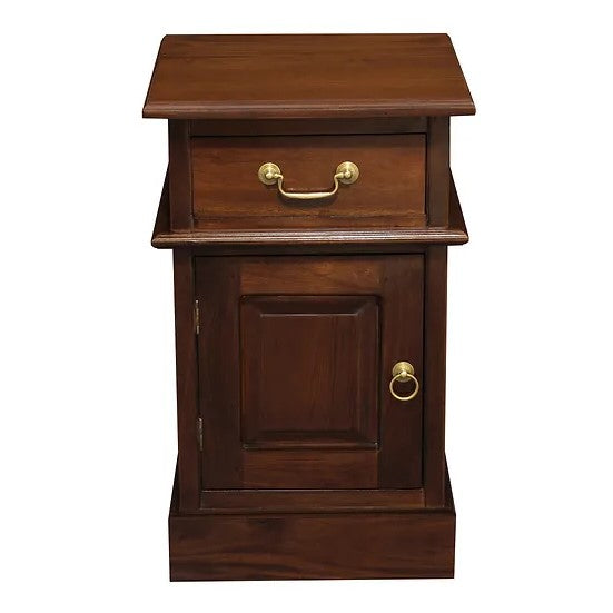 Sleek Storage 1 Solid Door 1 Drawer Bedside - Brown