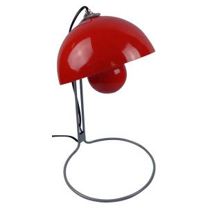 Sleek Style Metal Based Table Lamp - Red