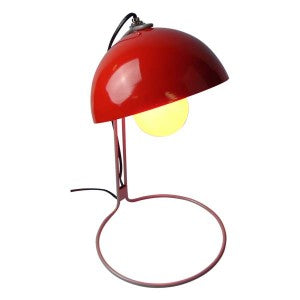 Sleek Style Metal Based Table Lamp - Red