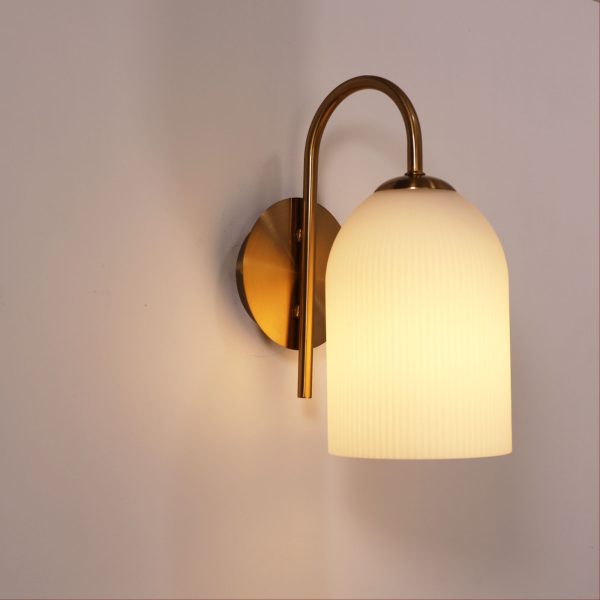 Sleek and Contemporary Design Opal Matt Wall Light - Brass