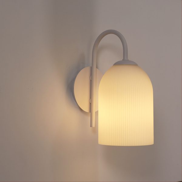 Sleek and Contemporary Design Opal Matt Wall Light - White