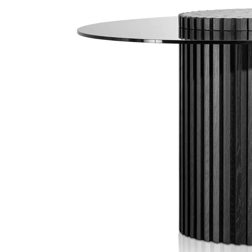 Sleek and Modern Glass Round Dining Table - Black