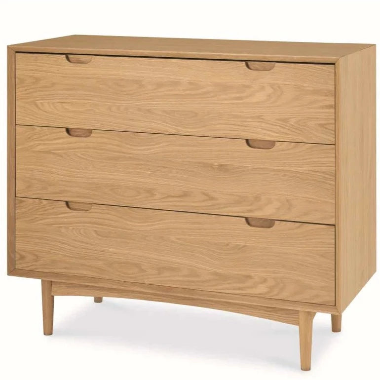 Slumber Style Bedside Table With Recessed Handle- Natural