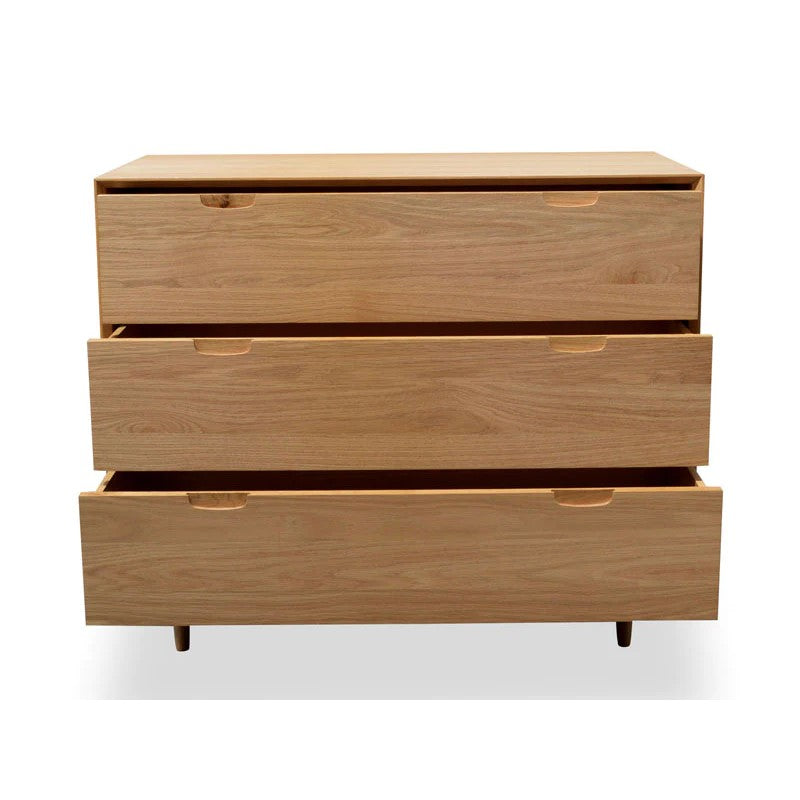 Slumber Style Bedside Table With Recessed Handle- Natural