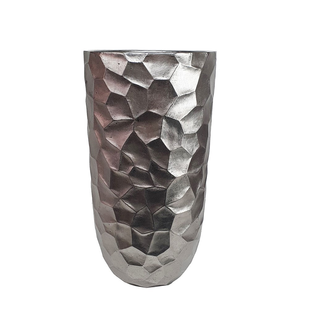 Small Hexastyle Flora Indoor Planter Pot - Silver