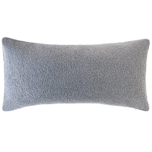 Smoke Grey Boucle Cushion with Feather Insert - 80x40cms