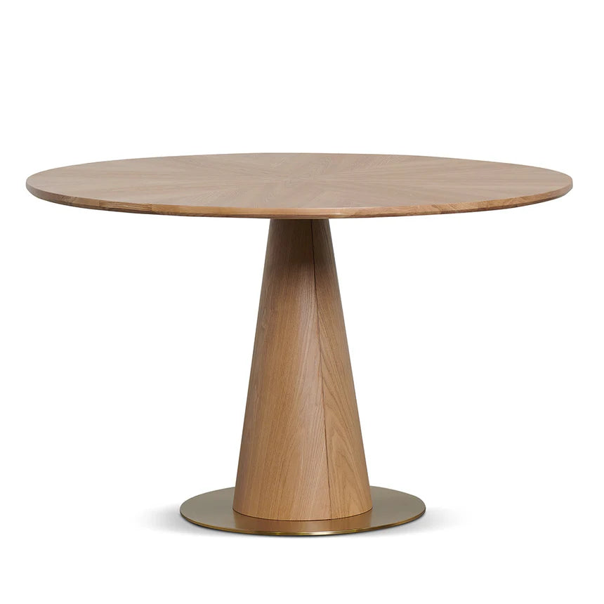 Smooth Round Oak Dining Table 120cms - Natural