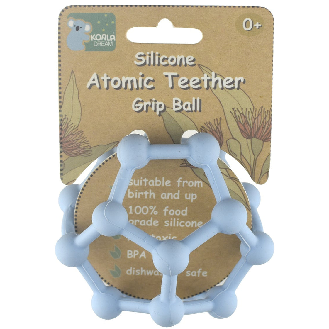 Soft Grip Textured Silicone Teething Ball - Blue