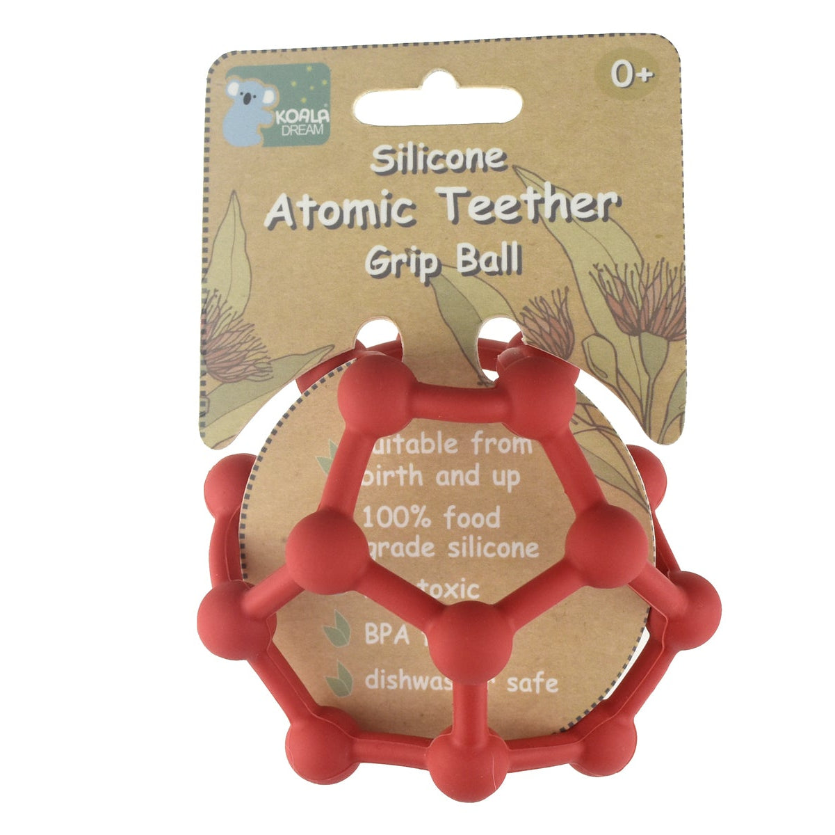 Soft Grip Textured Silicone Teething Ball - Red