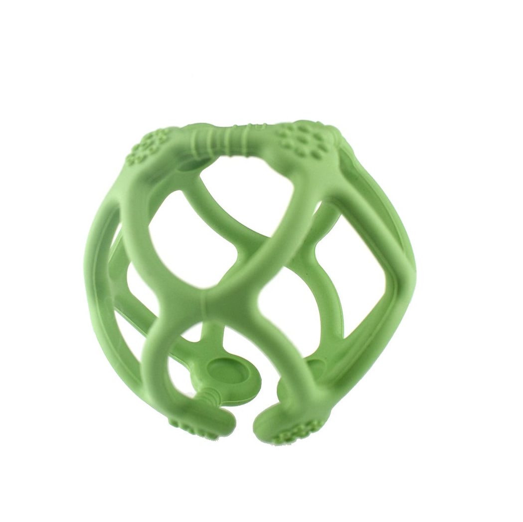 Soft Grip Textured Silicone Teething Ball - Sage Green