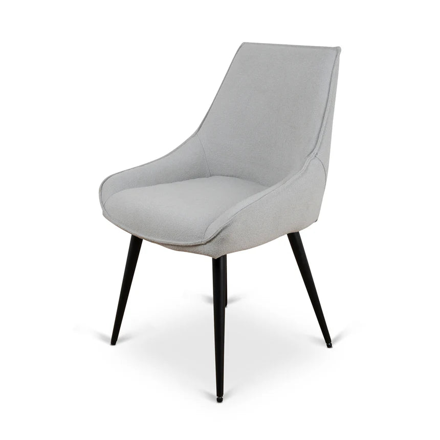 Soft Sophistication Fabric Dining Chair - Pale Grey