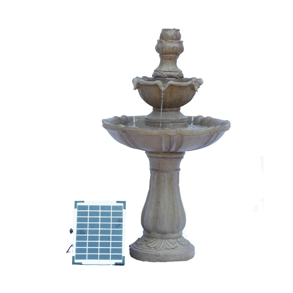 Solar Triple Classic Outdoor Water Fountain 96cm