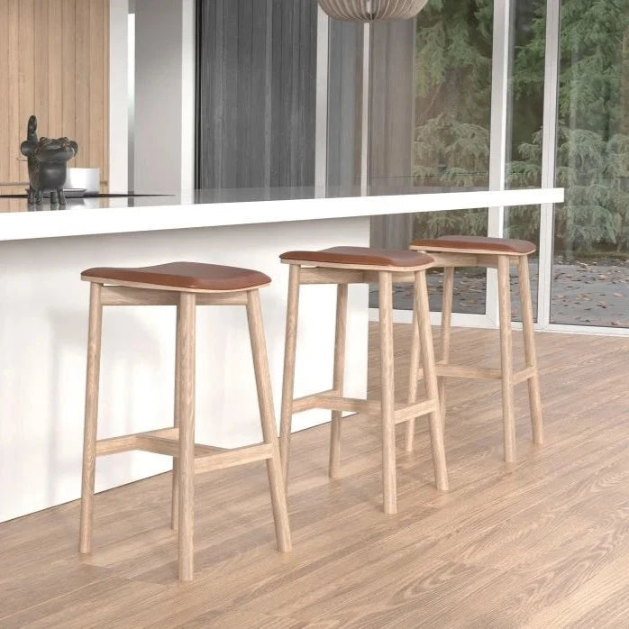 Solid Pine Backless High Stool 66cms (Available in 4 Colors)