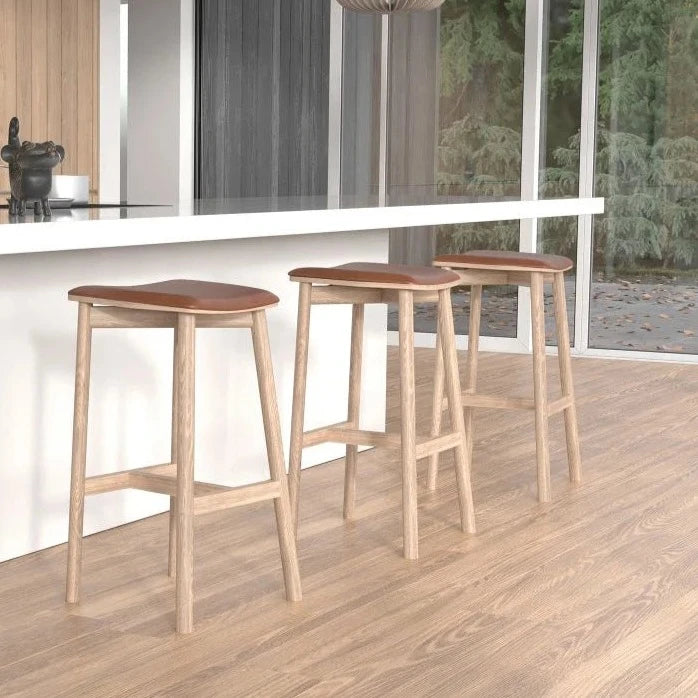 Solid Pine Backless High Stool 75cms (Available in 4 Colors)