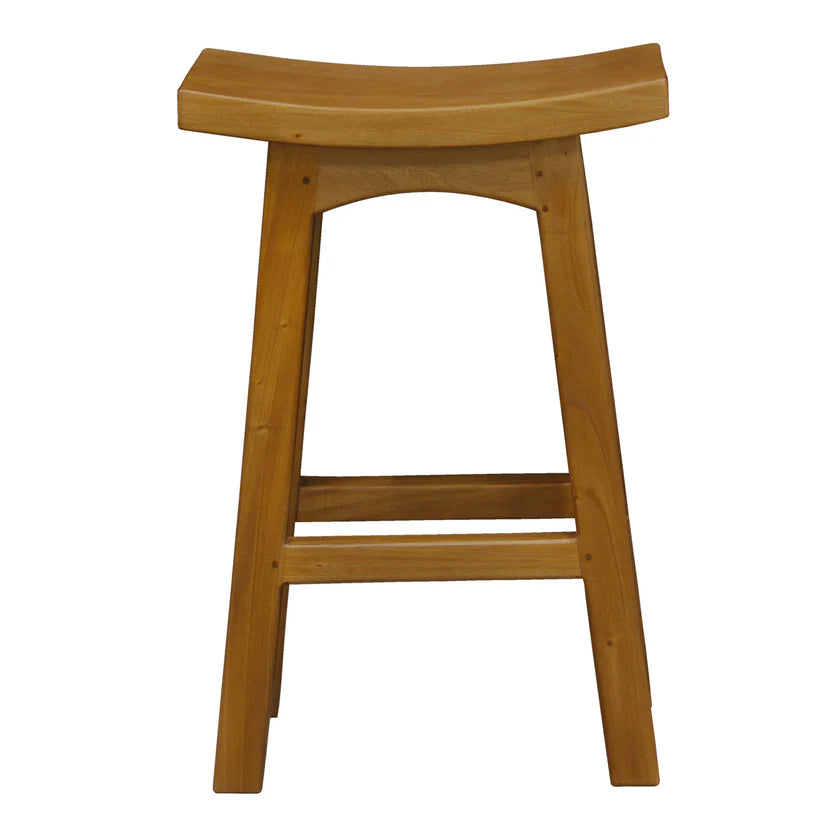 Solid Timber Design Kitchen Counter Stool - Light Brown