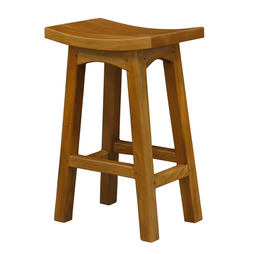 Solid Timber Design Kitchen Counter Stool - Light Brown