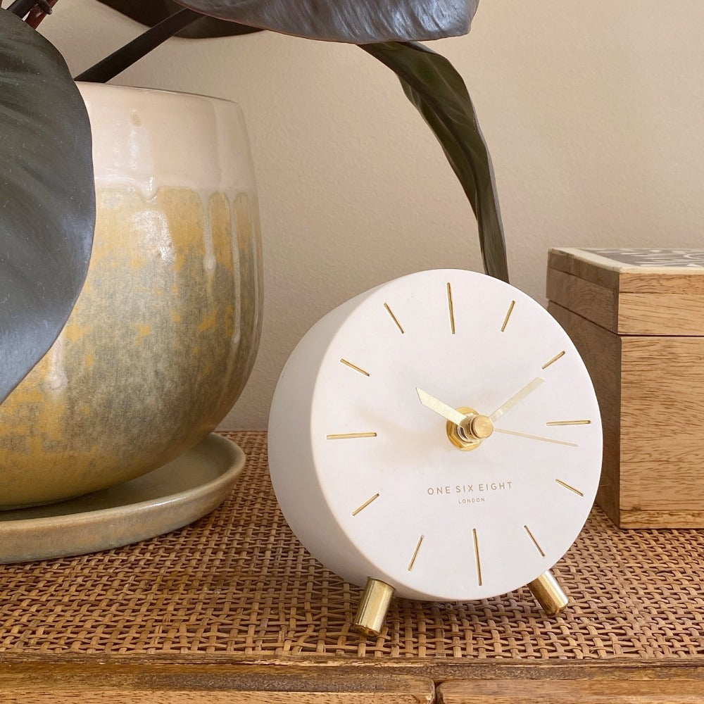 Soothing Serenity White Silent Mantel Clock