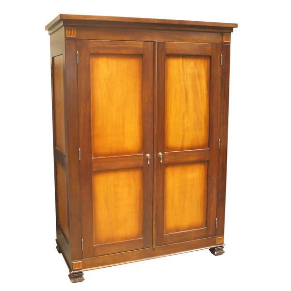 Sophisticated Antique Wooden Wardrobe - Light Mahogany