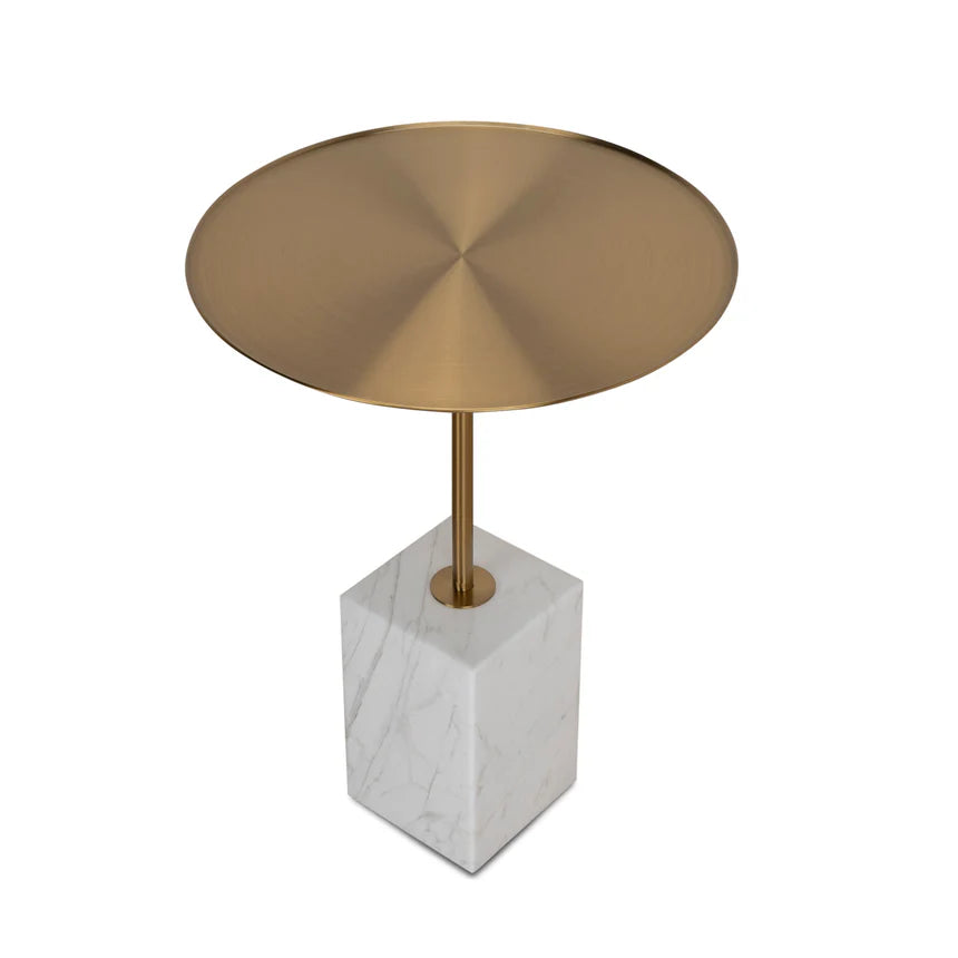 Sophisticated Glamour Brushed Gold - 45cms - Carrara Marble