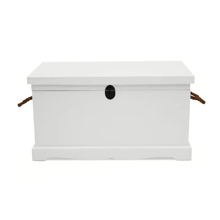 Sophisticated Large Blanket Box - White