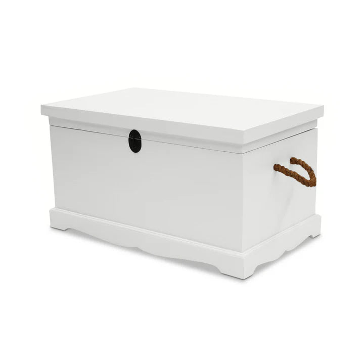 Sophisticated Large Blanket Box - White