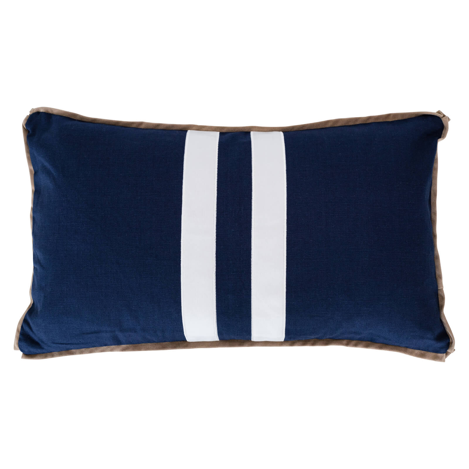 Sorrento Striped 35x60cm Rectangle Cushion Cover - White on Navy