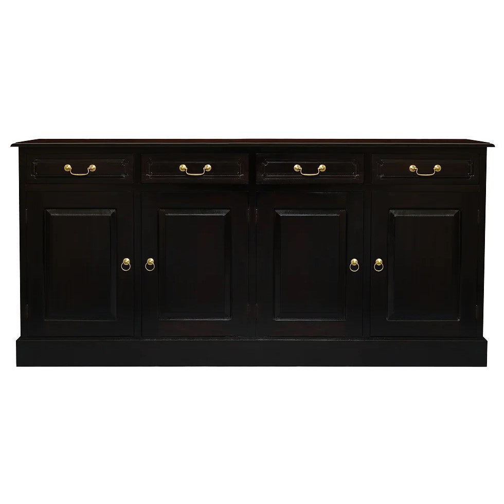 Spacious 4-Door 4-Drawer Storage Buffet - Dark Brown