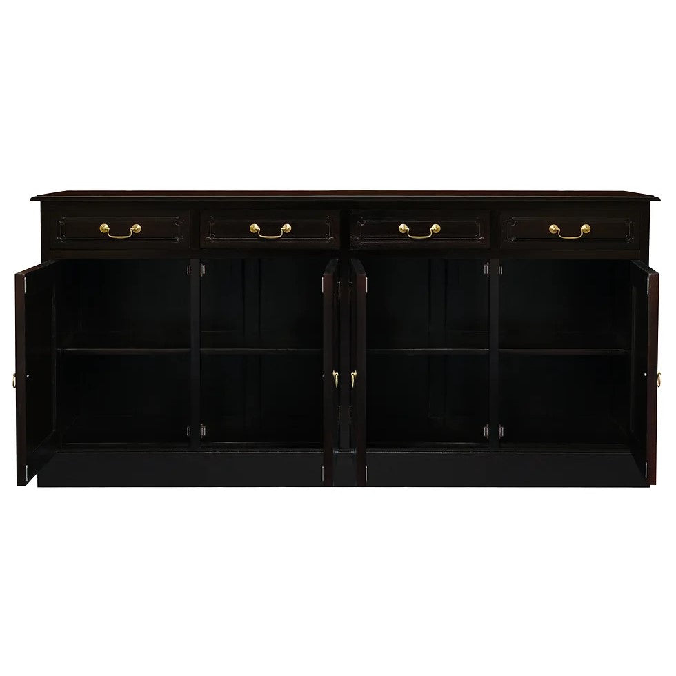 Spacious 4-Door 4-Drawer Storage Buffet - Dark Brown