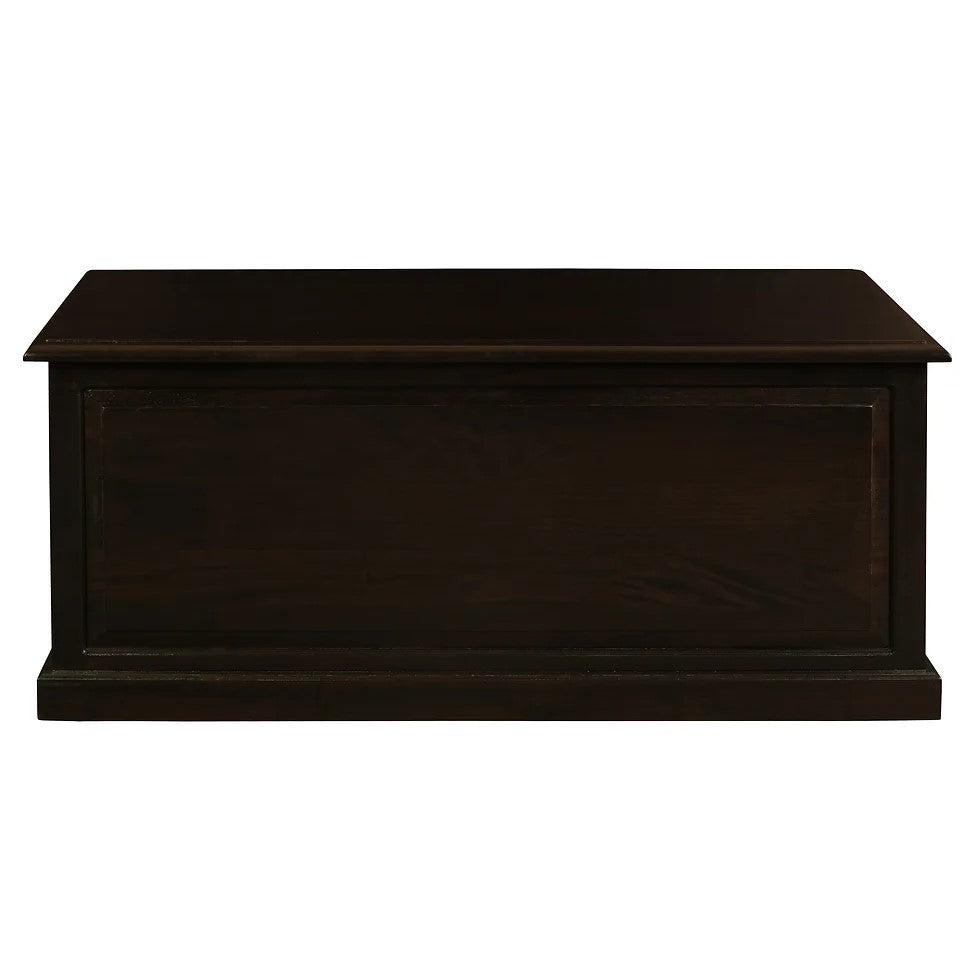 Spacious Wooden Large Blanket Box - Dark Brown