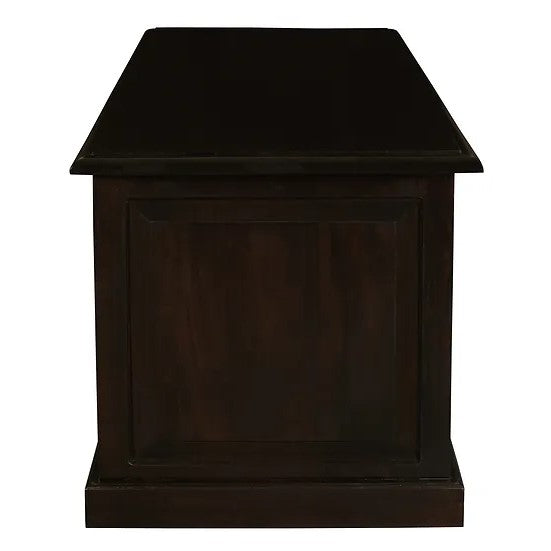 Spacious Wooden Large Blanket Box - Dark Brown