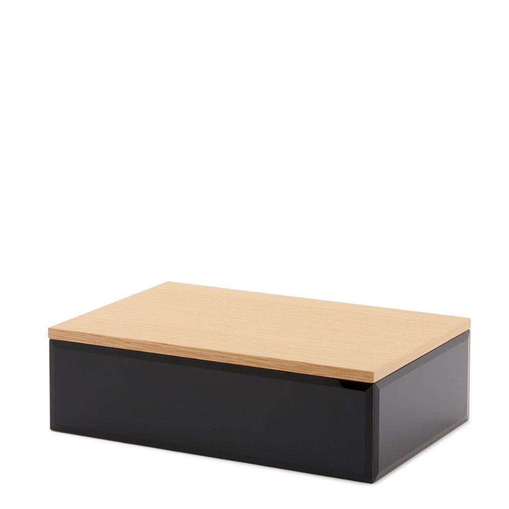 Personalised Spacious and Sophisticated Large Wooden Cufflink Box -Black