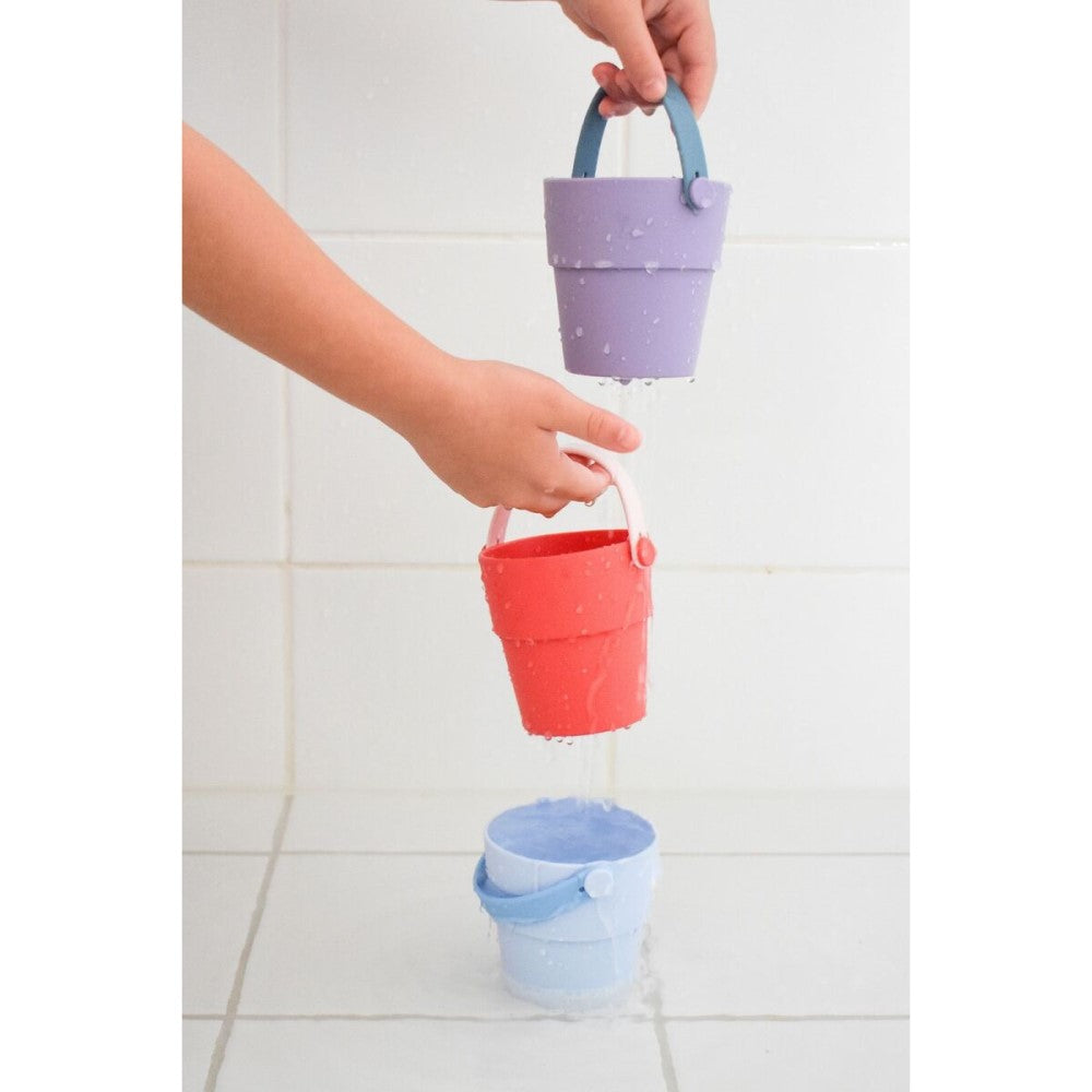 Splash & Play Purple Silicone Shower Bucket - Set of 3