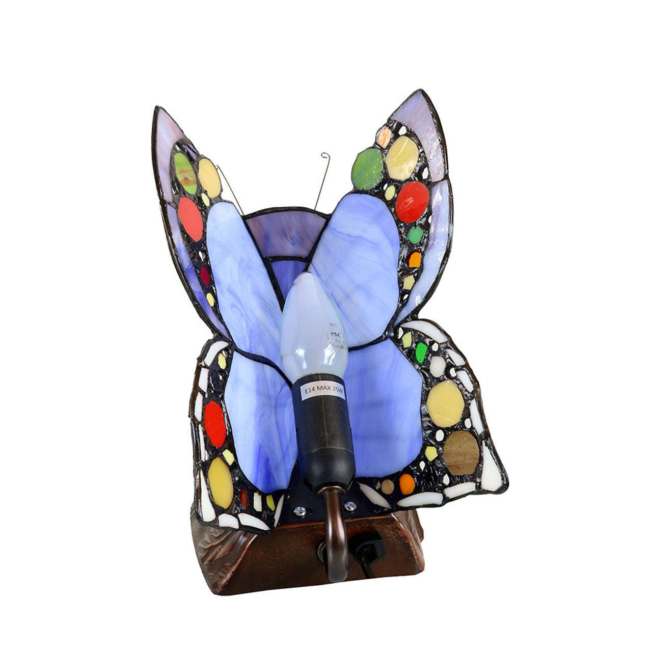 Spotted Butterfly Tiffany Shade Table Lamp (Available In 2 Colors)