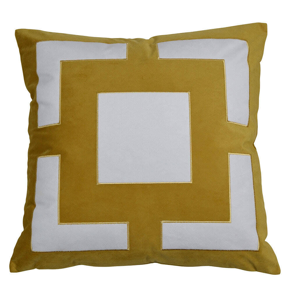 Square Pattern 50x50cm Cushion Cover - Gold