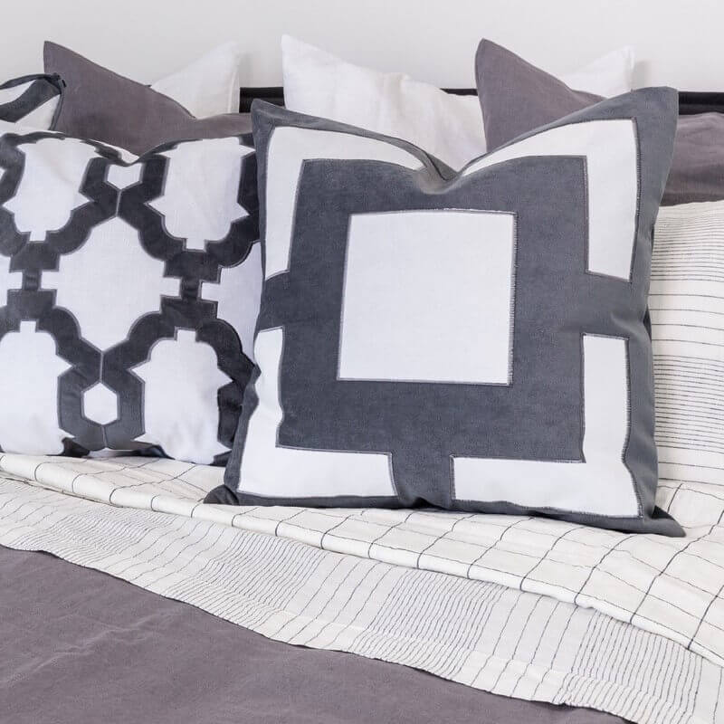 Square Pattern 50x50cm Cushion Cover - Grey