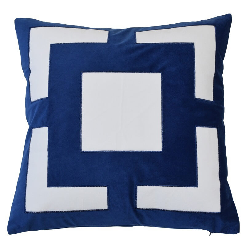 Square Pattern 50x50cm Cushion Cover - Navy