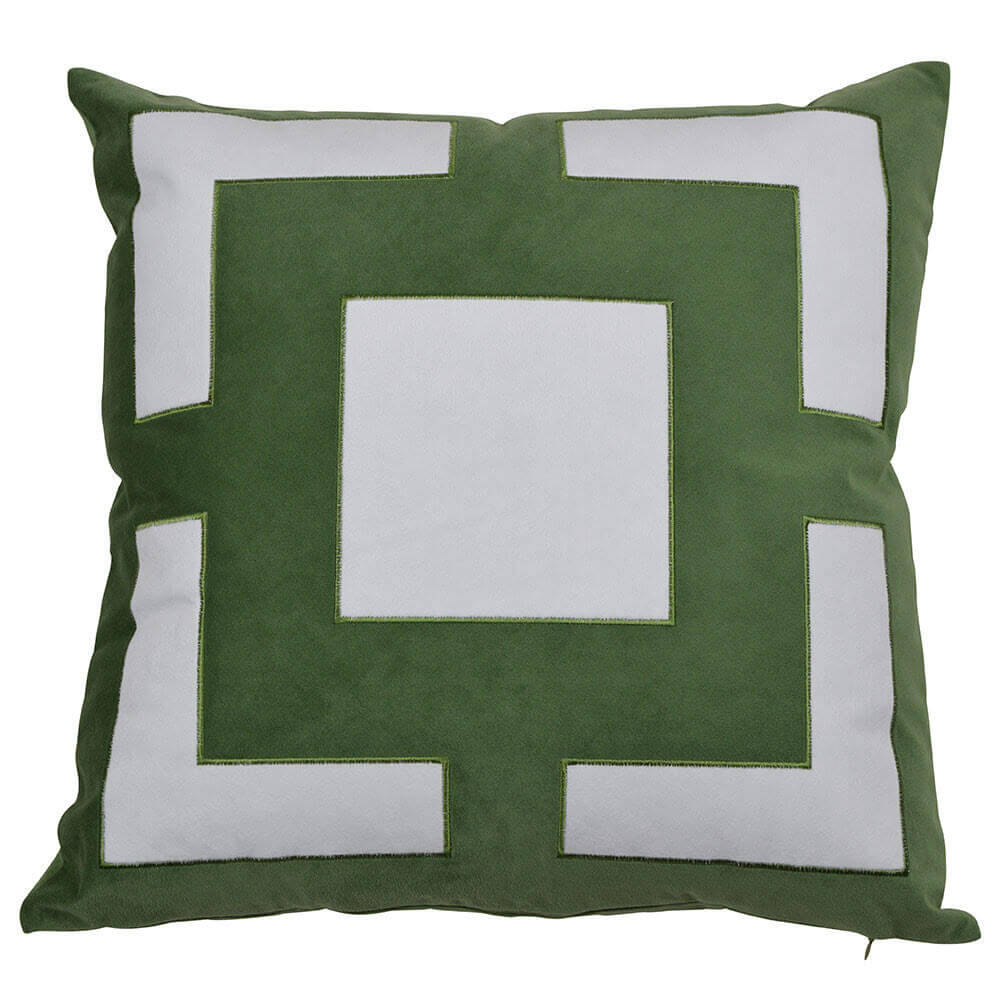 Square Pattern 50x50cm Cushion Cover - Olive