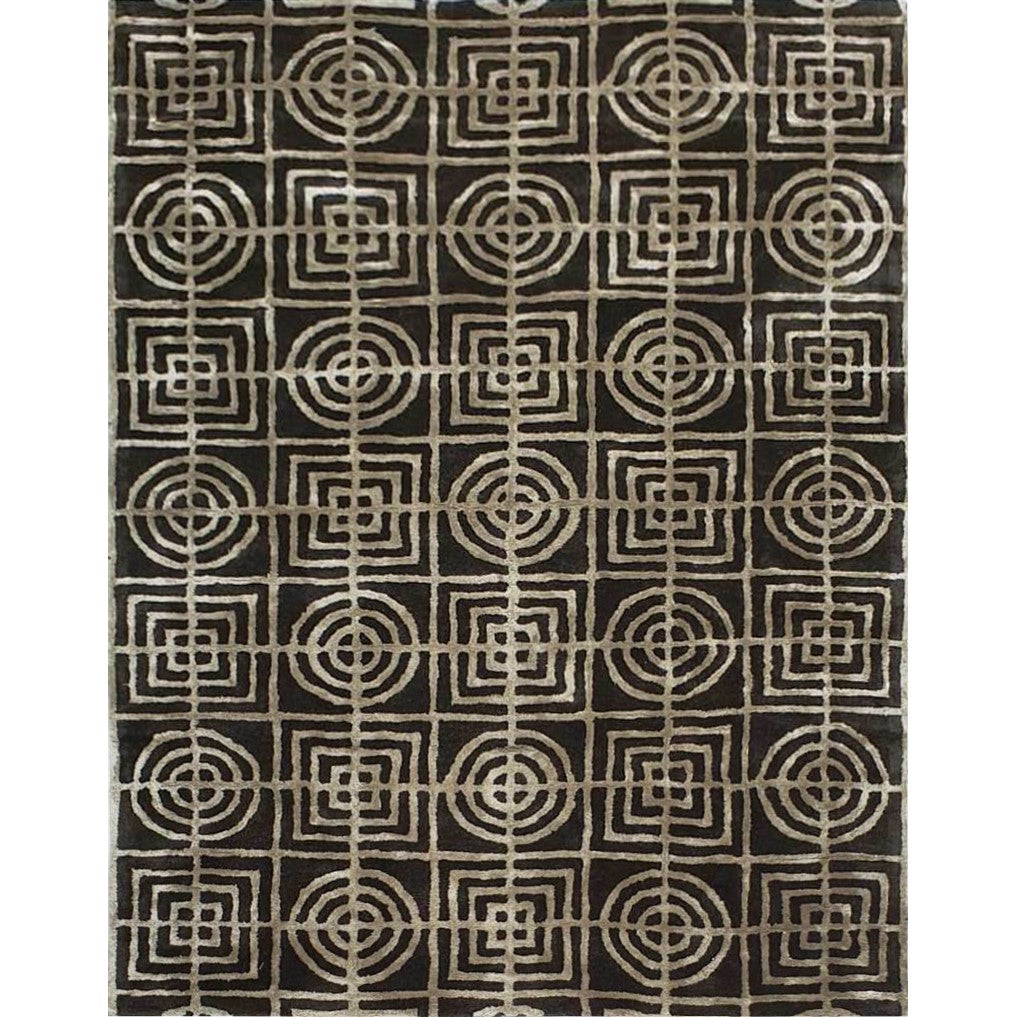 Square & Round Handmade Wool and Viscose Rug