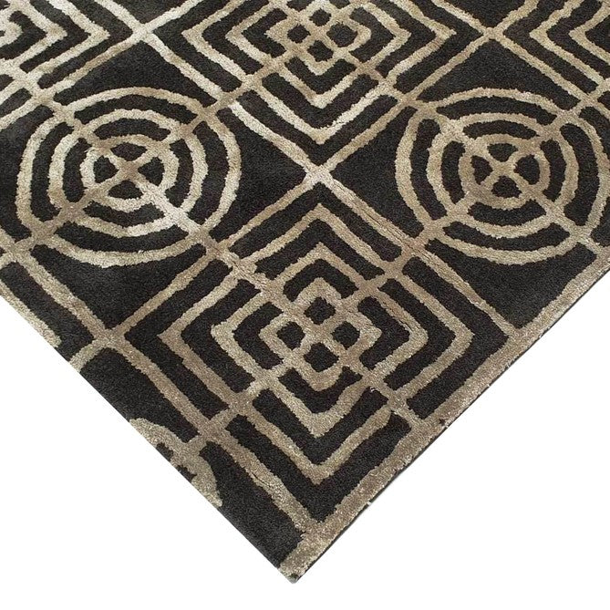 Square & Round Handmade Wool and Viscose Rug