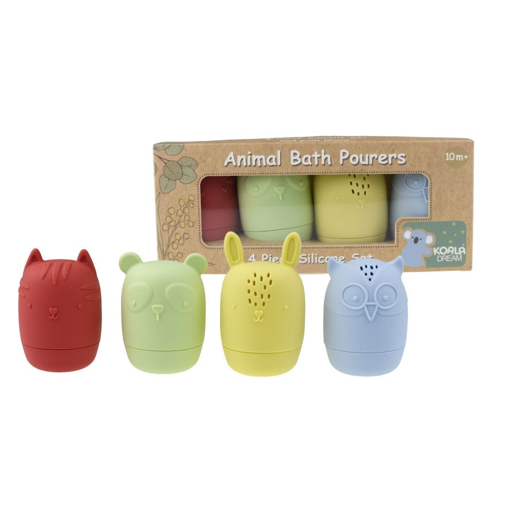 Squeaky Safari Silicone Bath Toys - Set of 4