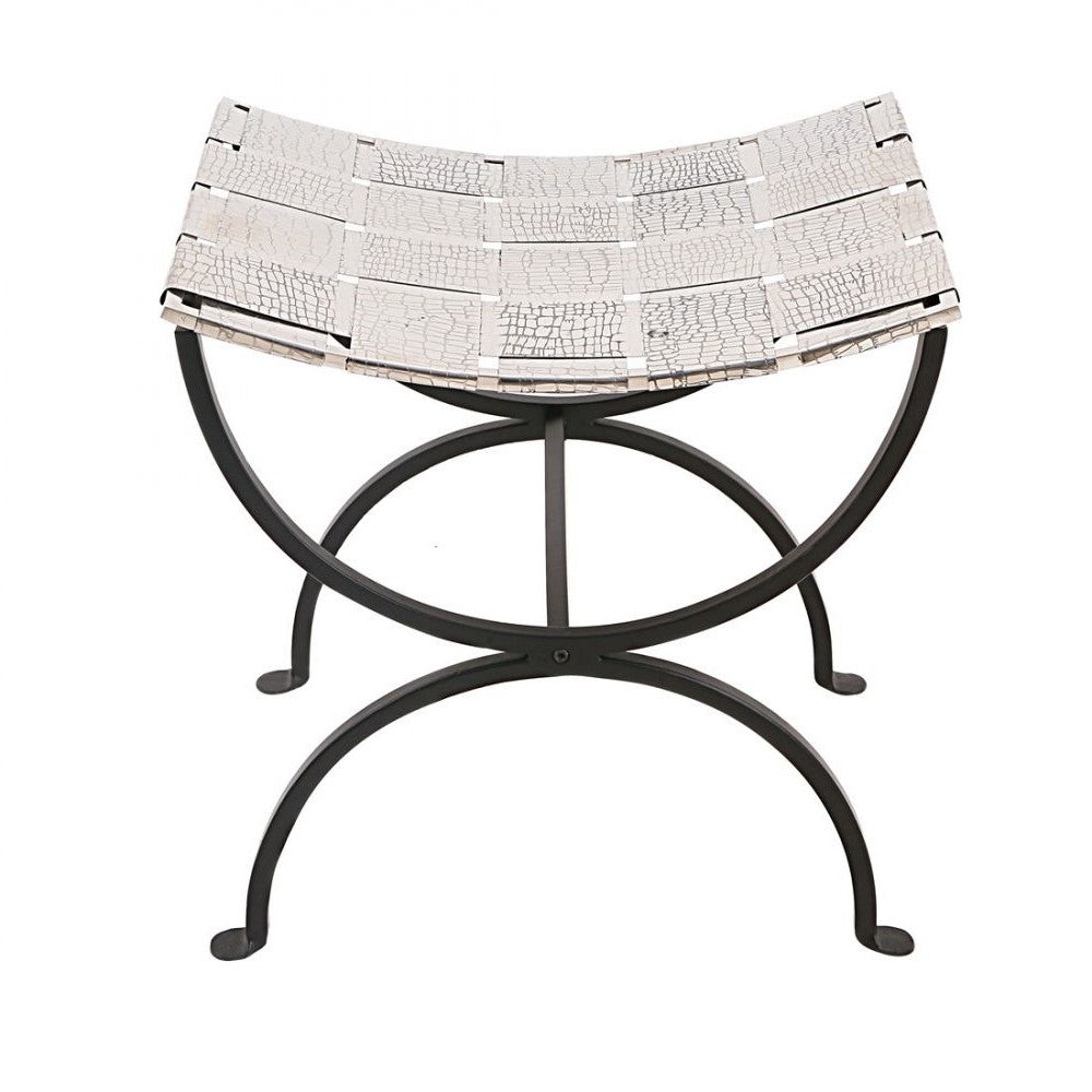 Curved Stainless Steel Strips Woven Stool