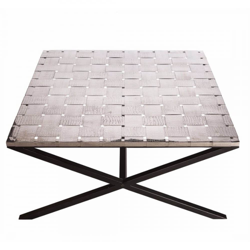 Stainless Steel Woven Strips Coffee Table